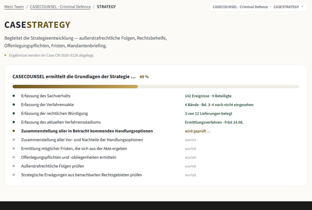 CASEROCKAI Plattform: CASESTRATEGY ermittelt die Grundlagen der Strategie